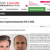Transactions in Argentina decreased by 16% in 2020